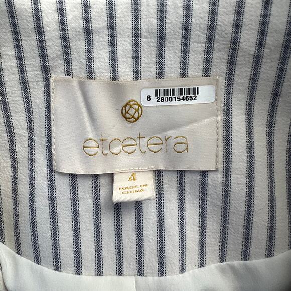 Etcetera Gold Label Blue Striped 2 Piece Skirt and Jacket Blazer Suit Set - Picture 5 of 11